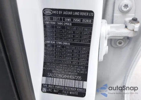 2017 Land Rover Discovery Sport Hse Lux из США, поврежденный, VIN SALCT2BG4HH697205